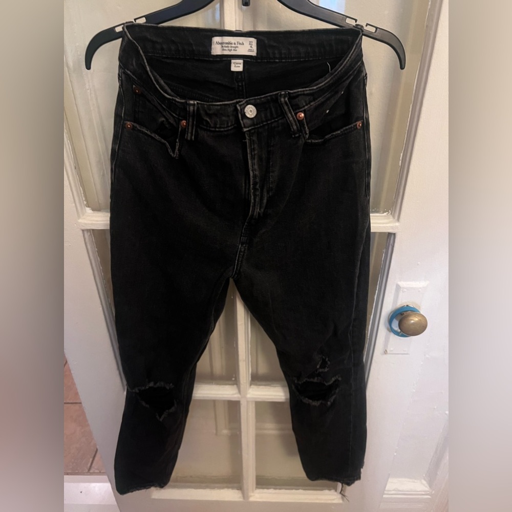 Abercrombie and fitch curve love Ankle straight ultra high rise 4 long jeans